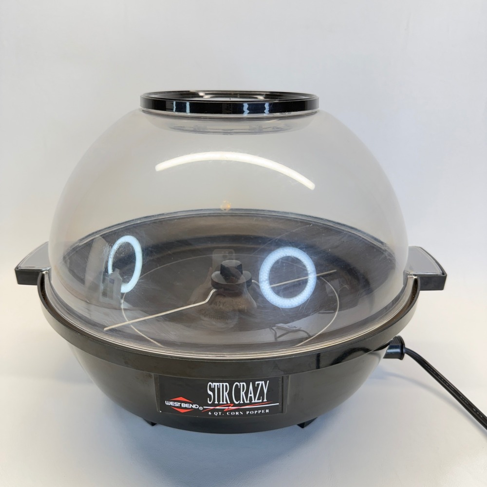 West Bend Stir Crazy 6 Qt Electric Popcorn Popper Machine Black 82306
